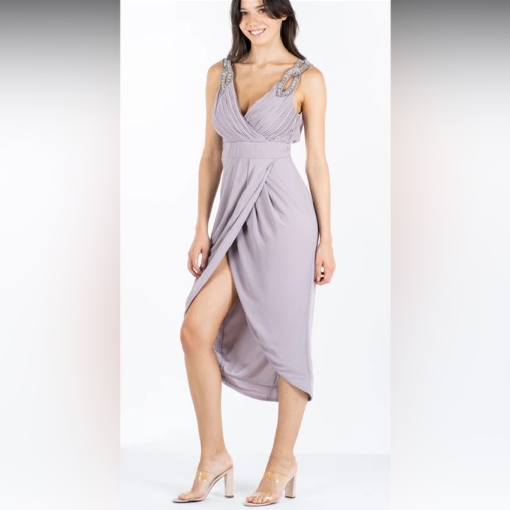 TFNC Dora midi dress in lavender NWT